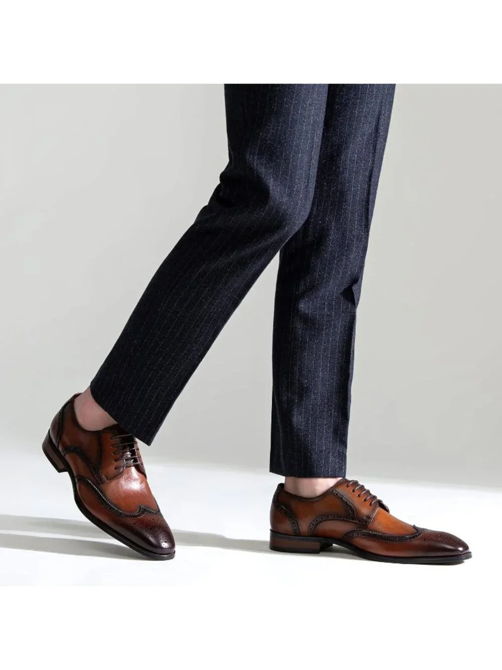 Men's Yellow Brown Leather Retro Plain Formal Dress Oxford Derby Causal Shoes